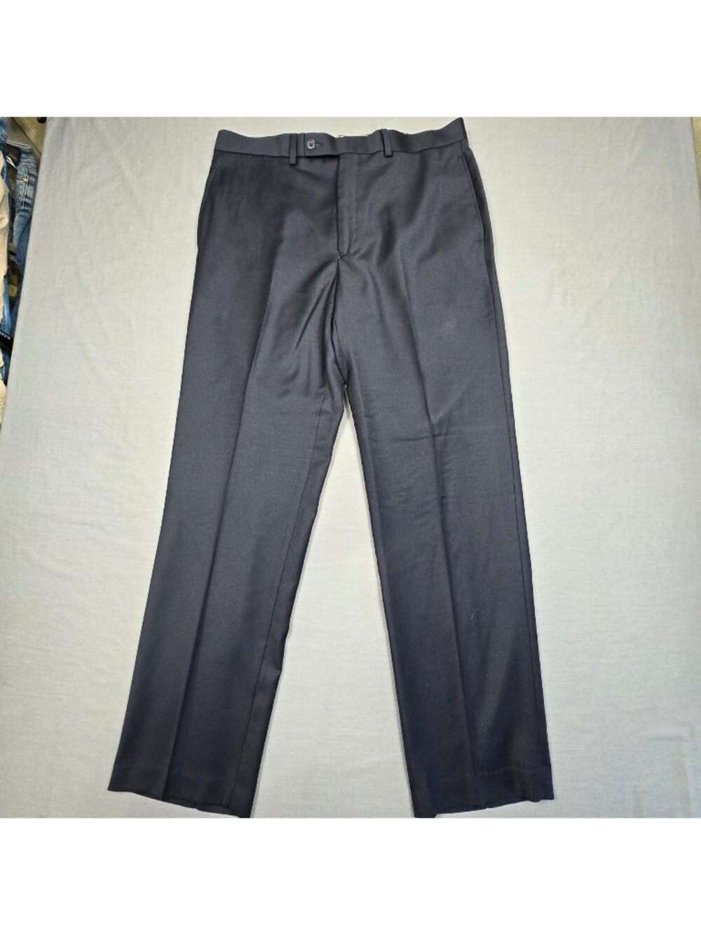 Lauren Ralph Lauren Mens Size 34 100% Wool Dress Pants Navy Flat Front Trousers